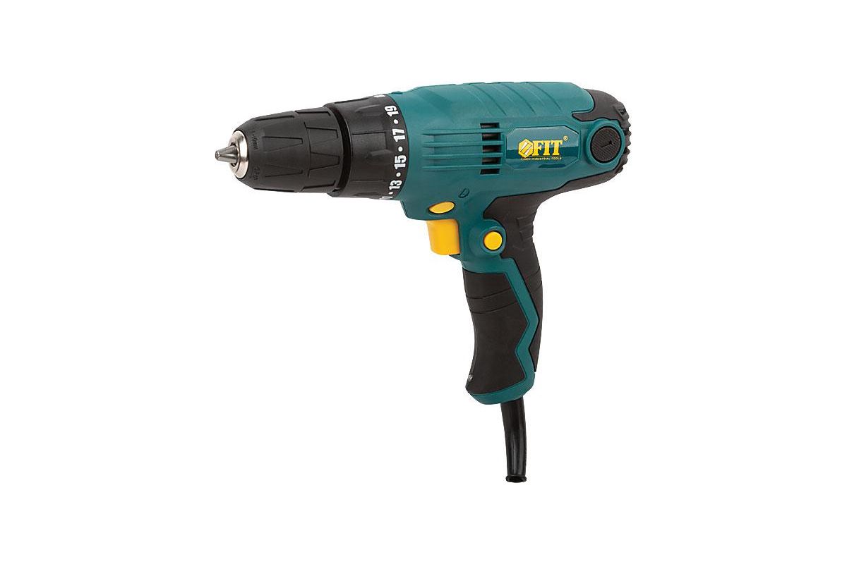 FIT  Дрель-Шуруповерт эл. 300ВТ 0-750 об/мин БзП 10мм рез, накл 22,0 Нм 19+1 БС щеток коробка