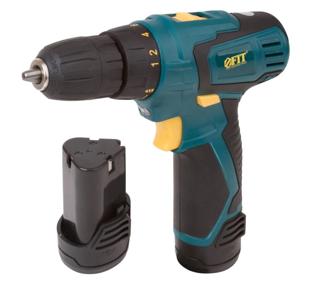 Дрель-Шуруповерт акк 12В 0-350/1100 об/мин 20,0 Нм 2 Li-lon 1,3Ач 1ч, накл, кейс FIT