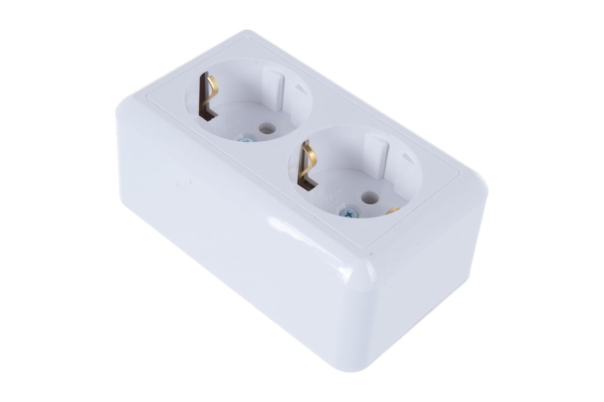 Розетка нар.  двухместн. с з/к 16А "Оптима"